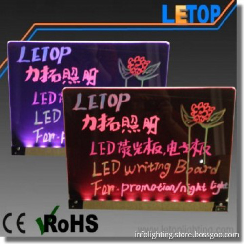 non frame acrylic led writing board